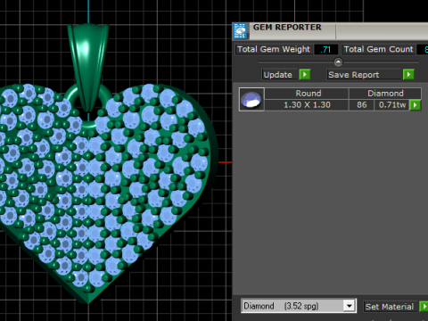 Diamond heart pendant 3D Baskı Modeli
