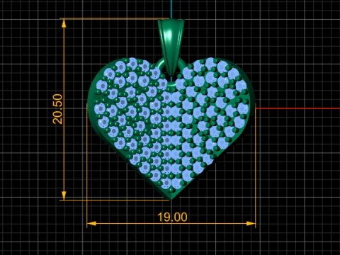 Diamond heart pendant 3D Print Model