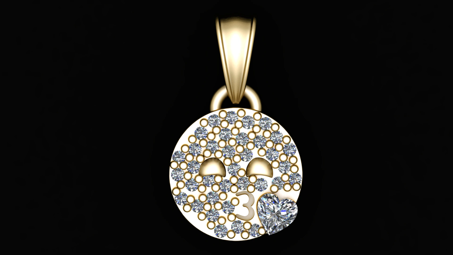 EMOJI Pendant 3D Print Model .c4d .max .obj .3ds .fbx .stl .blend 