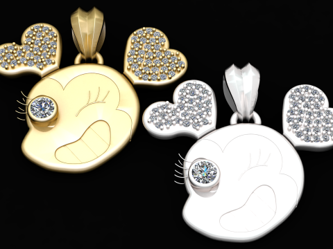 Winking emoji pendant 3D Print Model