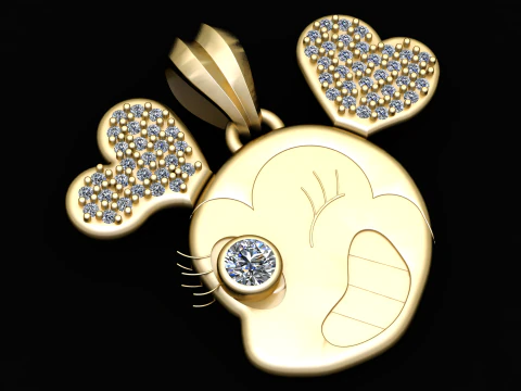 Winking emoji pendant 3D Print Model