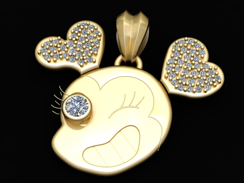Winking emoji pendant Model do druku 3D