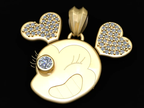 Winking emoji pendant 3D Print Model