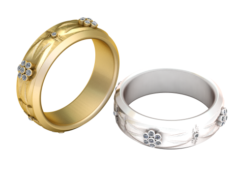 Diamond floral ring 3D-Druckmodell