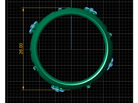 Diamond floral ring 3D Print Model