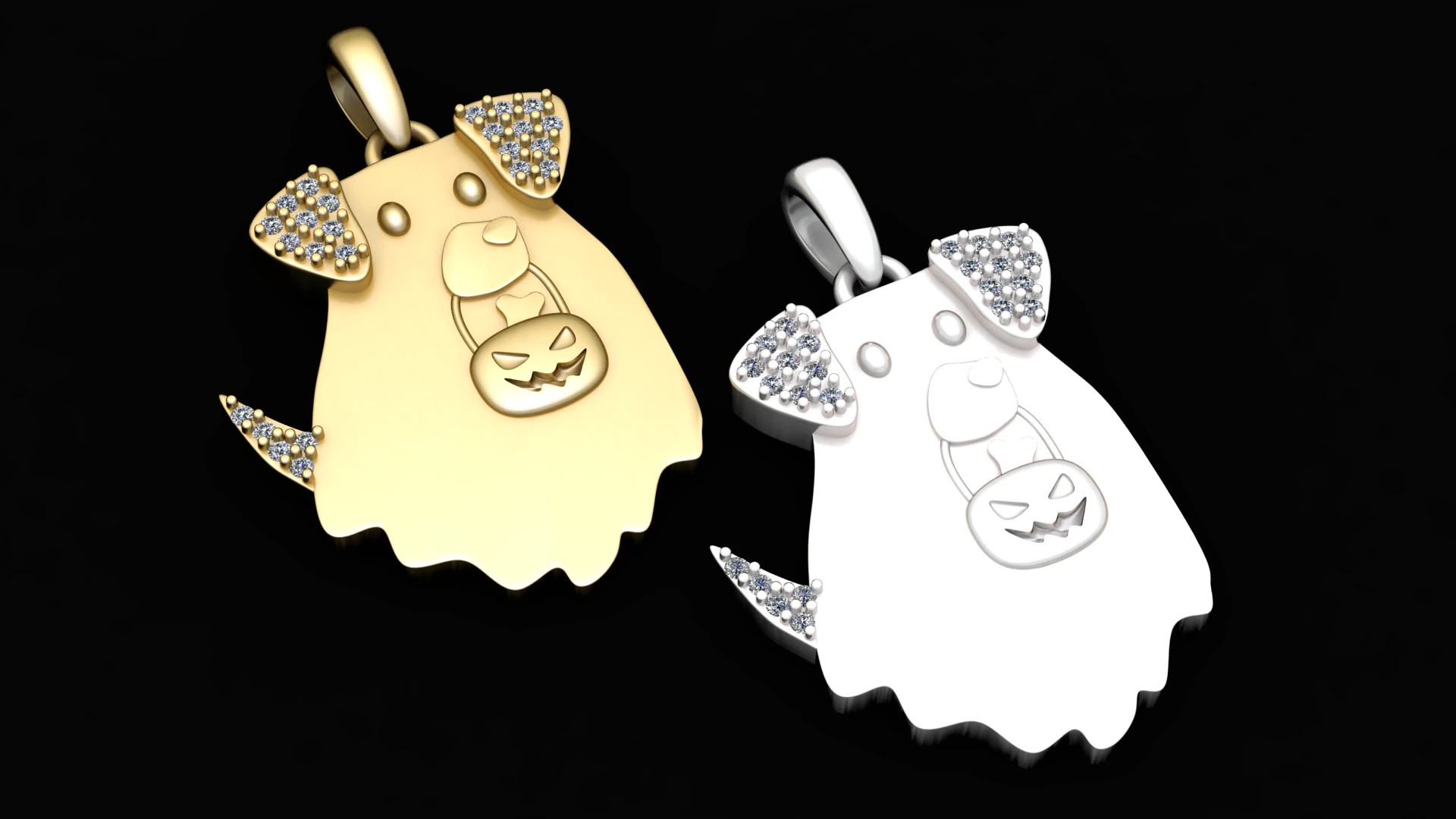 Halloween PENDANT 3D Print Model .c4d .max .obj .3ds .fbx .stl .blend 