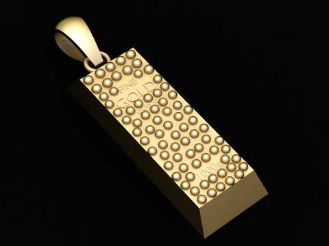 Gold bar pendant 3D Print Model
