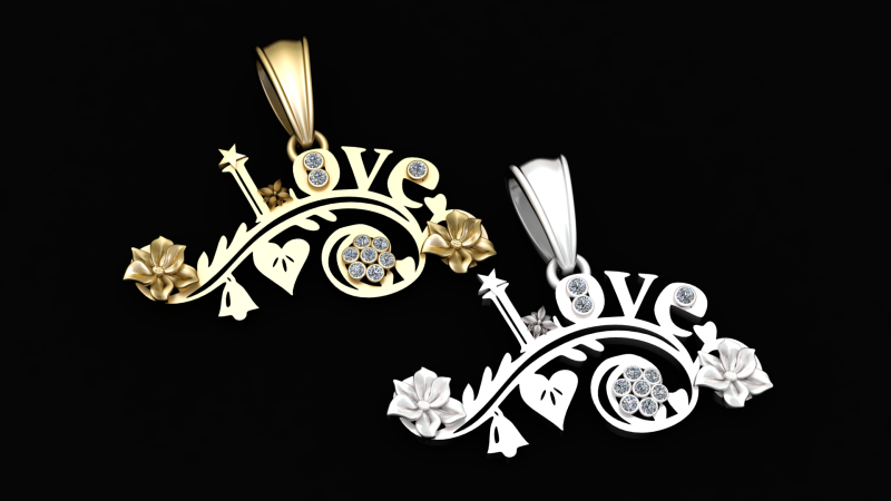 Love pendant 3D Baskı Modeli .c4d .max .obj .3ds .fbx .stl .blend 