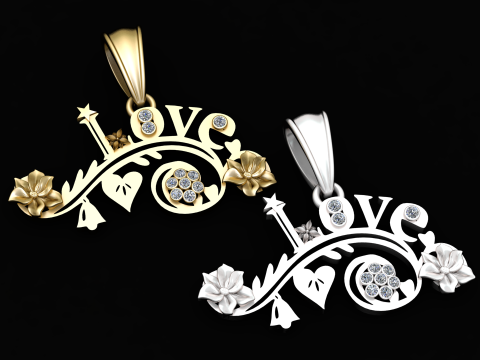 Love pendant 3D-printmodel