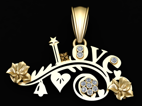 Love pendant 3D Baskı Modeli