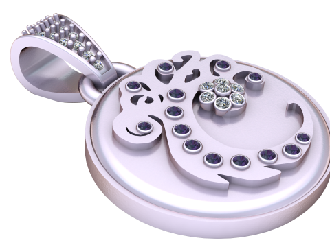 Gold pendant diamond jewelry PENDANT Modelo de Impressão 3D