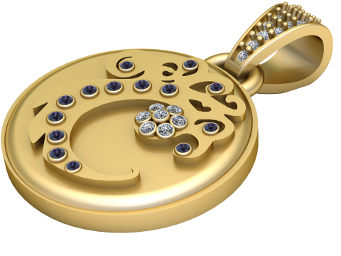 Gold pendant diamond jewelry PENDANT Modelo de Impressão 3D