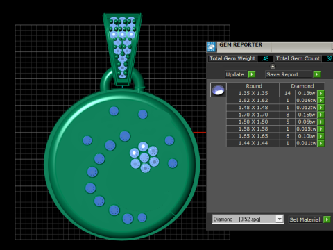 Gold pendant diamond jewelry PENDANT Modelo de Impressão 3D