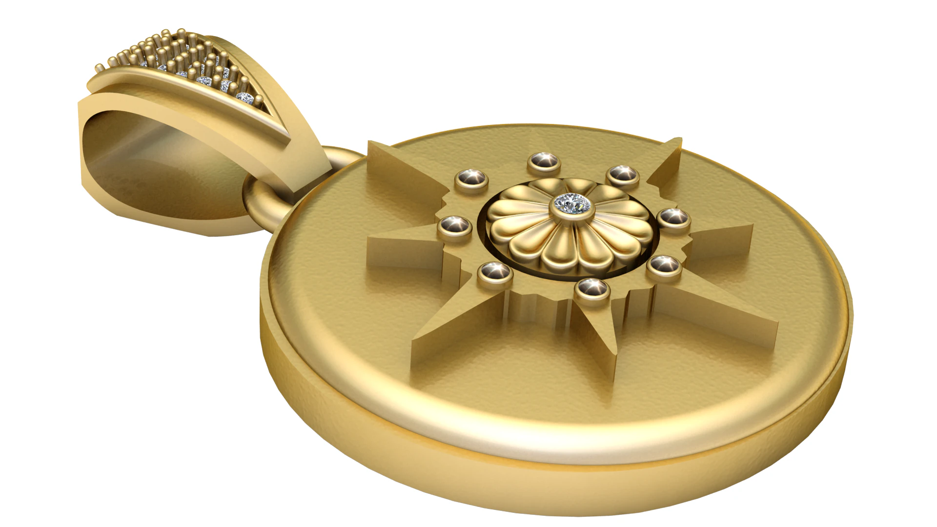Gold pendant 3D Print Model .c4d .max .obj .3ds .fbx .stl .blend 