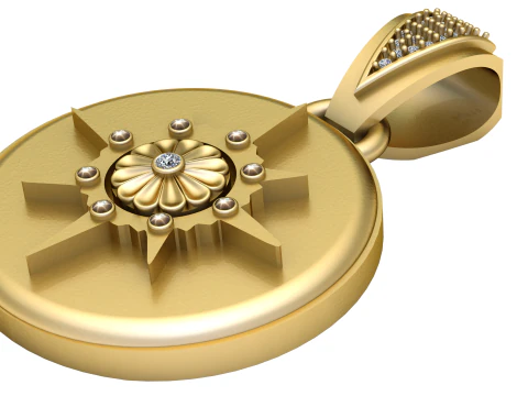 Gold pendant 3D Print Model