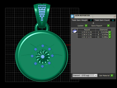Gold pendant 3D Print Model