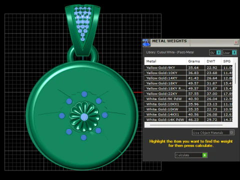 Gold pendant 3D Print Model