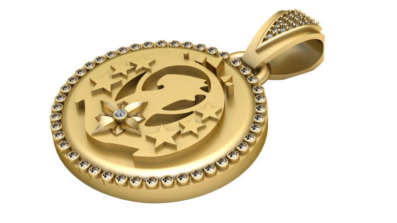 Lion Head Pendant 3D Baskı Modeli .c4d .max .obj .3ds .fbx .stl .blend 