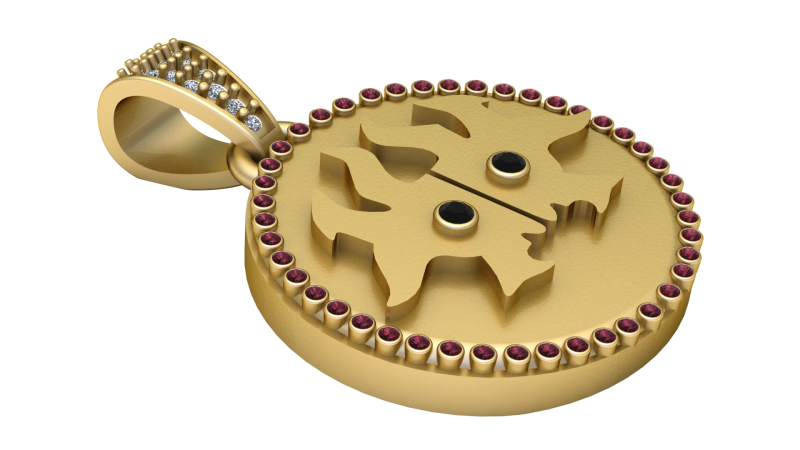 Twin Lion Pendant Modello di stampa 3D .c4d .max .obj .3ds .fbx .stl .blend