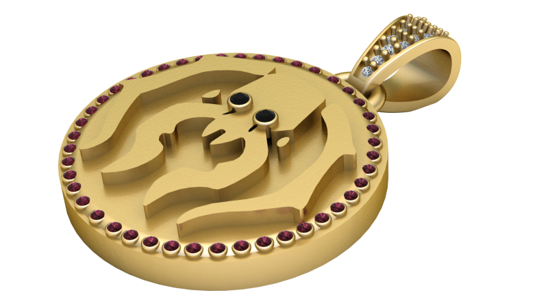 Lion Pendant 3Dプリントモデル .c4d .max .obj .3ds .fbx .stl .blend