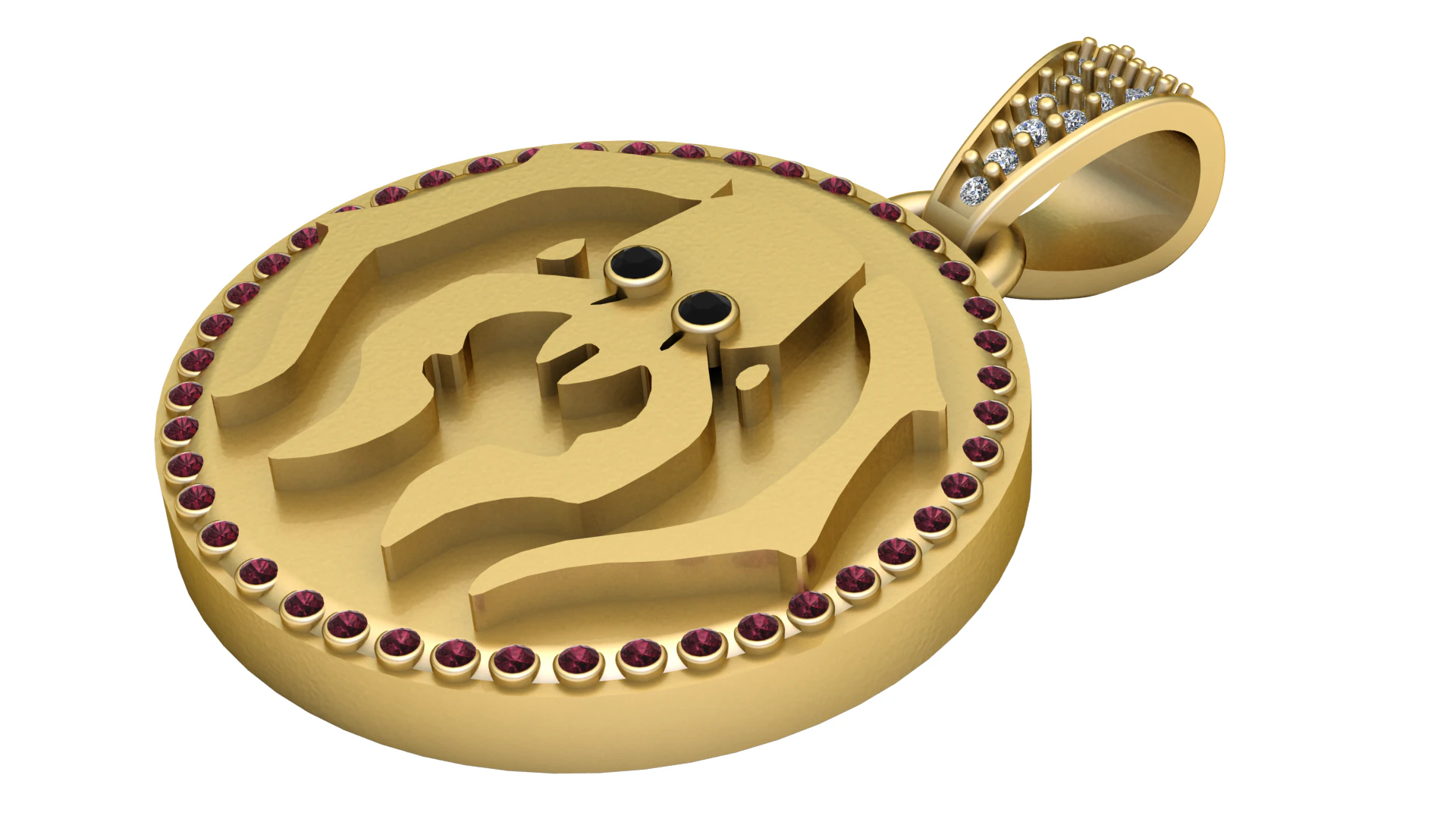 Lion Pendant 3D Print Model .c4d .max .obj .3ds .fbx .stl .blend