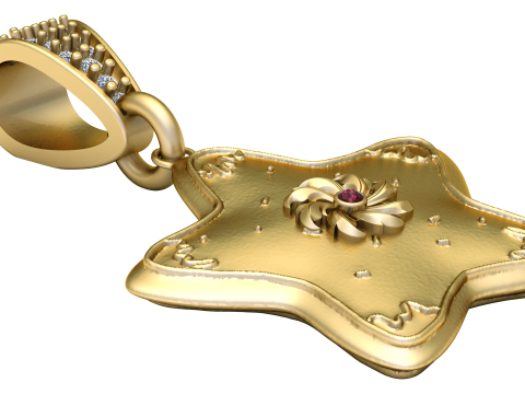 Star gold pendant 3D Print Model