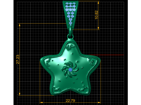 Star gold pendant 3D Print Model