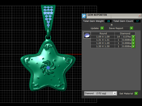 Star gold pendant 3D Print Model