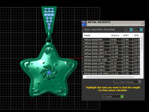 Star gold pendant 3D Print Model