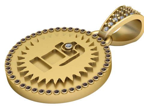 ENGINE GOLD PENDANT 3D Print Model