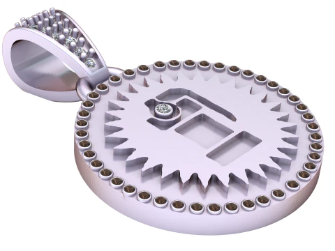 엔진 골드 펜던트 3D 프린트 모델