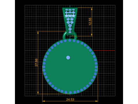 엔진 골드 펜던트 3D 프린트 모델
