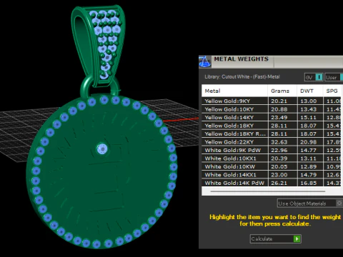 엔진 골드 펜던트 3D 프린트 모델