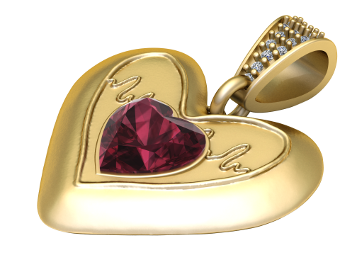 HEART GOLD PENDANT 3D 打印模型