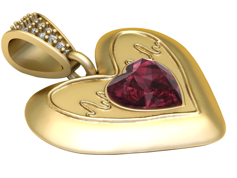 HEART GOLD PENDANT 3Dプリントモデル