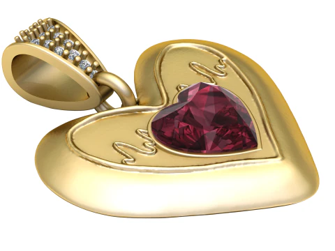 HEART GOLD PENDANT 3D Print Model