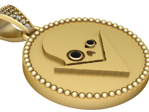 MASK EYES COIN PENDANT 3D Print Model