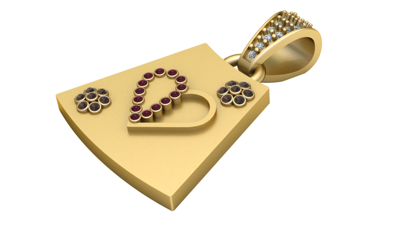 HEART AND LEAVES PENDANT 3D-Druckmodell .c4d .max .obj .3ds .fbx .stl .blend