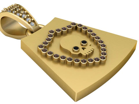 Diamond Skull Pendant 3D Print Model