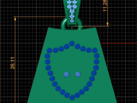 Diamond Skull Pendant 3D Print Model