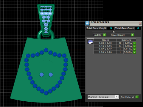 Diamond Skull Pendant Modelo de Impressão 3D