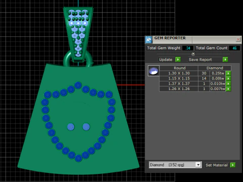 Diamond Skull Pendant 3D Print Model