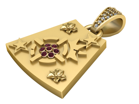 RUBY GOLD PENDANT 3D Print Model
