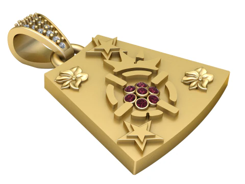 RUBY GOLD PENDANT 3D Print Model