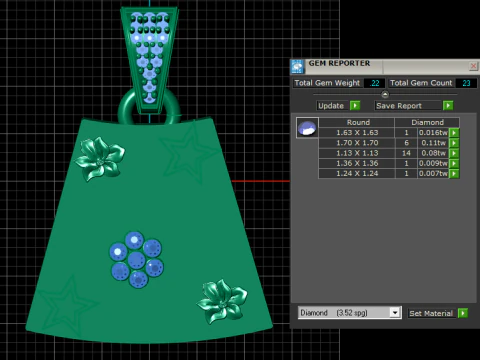 RUBY GOLD PENDANT 3D Print Model