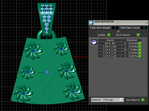 3D jewelry design gold pendant 3D 打印模型