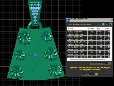 3D jewelry design gold pendant 3D 打印模型