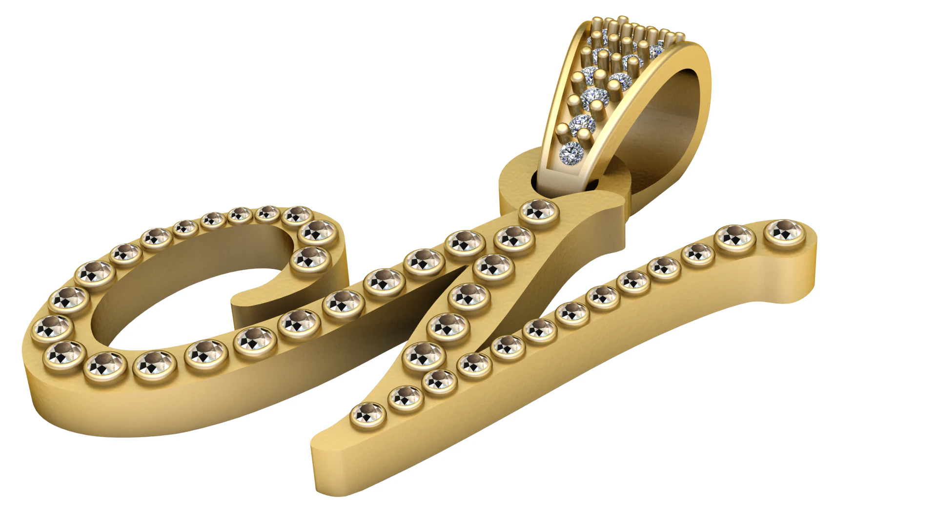 This exquisite 3D gold pendant 3D Print Model .c4d .max .obj .3ds .fbx .stl .blend