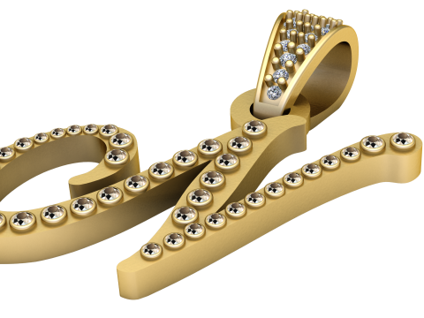 This exquisite 3D gold pendant 3D Print Model