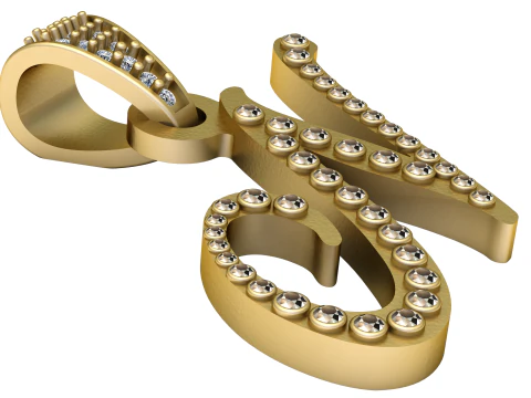 This exquisite 3D gold pendant 3D Print Model